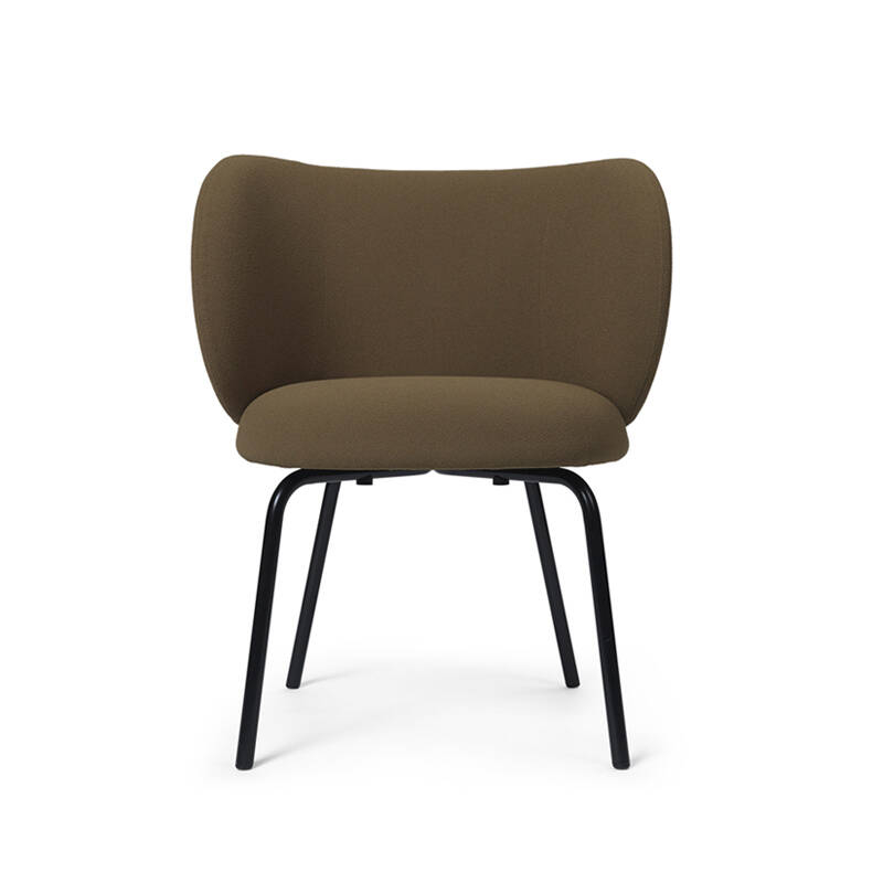Chaise RICO 4 pieds Grain Grain 61037 Caramel/ pieds noirs FERM LIVING