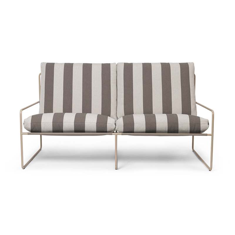 Canapé extérieur DESERT STRIPE 2 places Chocolat FERM LIVING