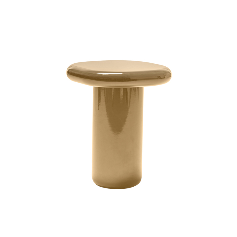 Table d'appoint guéridon BILBAO 50x50 Beige laqué brillant MOGG