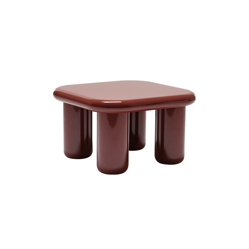 Table basse BILBAO 85x85 Bordeaux laqué brillant MOGG