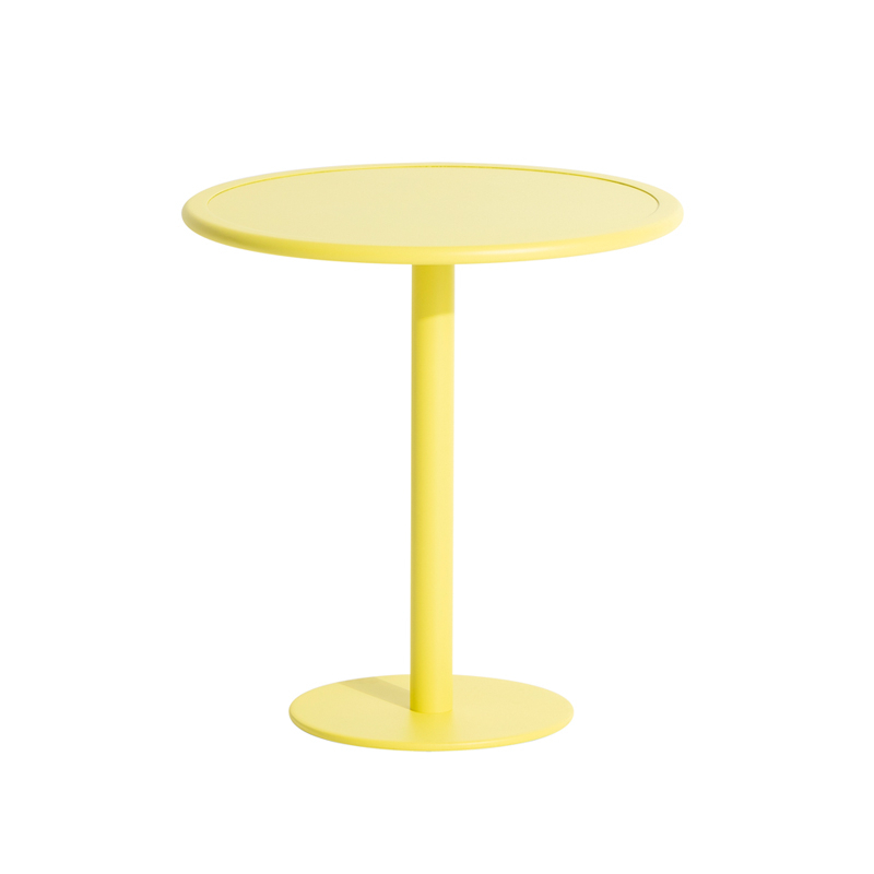 Table extérieur WEEK-END ronde Jaune PETITE FRITURE