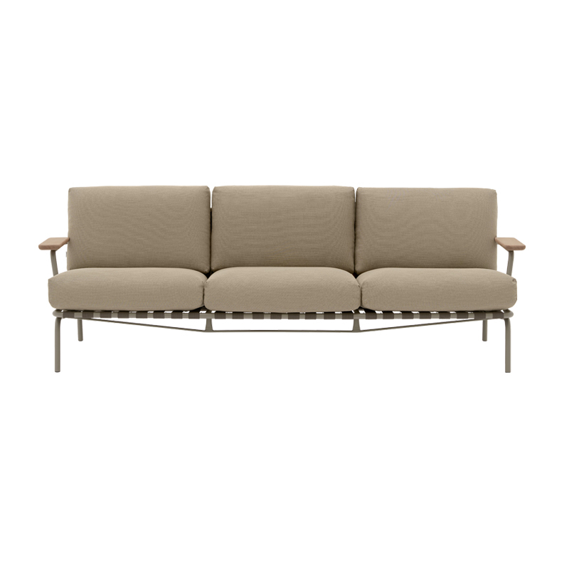 Canapé extérieur SETTLE 3 Places Ribbed Weave 5/ Taupe MUUTO