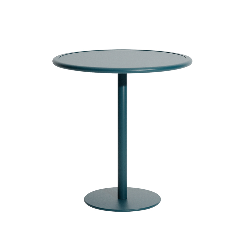 Table extérieur WEEK-END ronde Bleu océan PETITE FRITURE