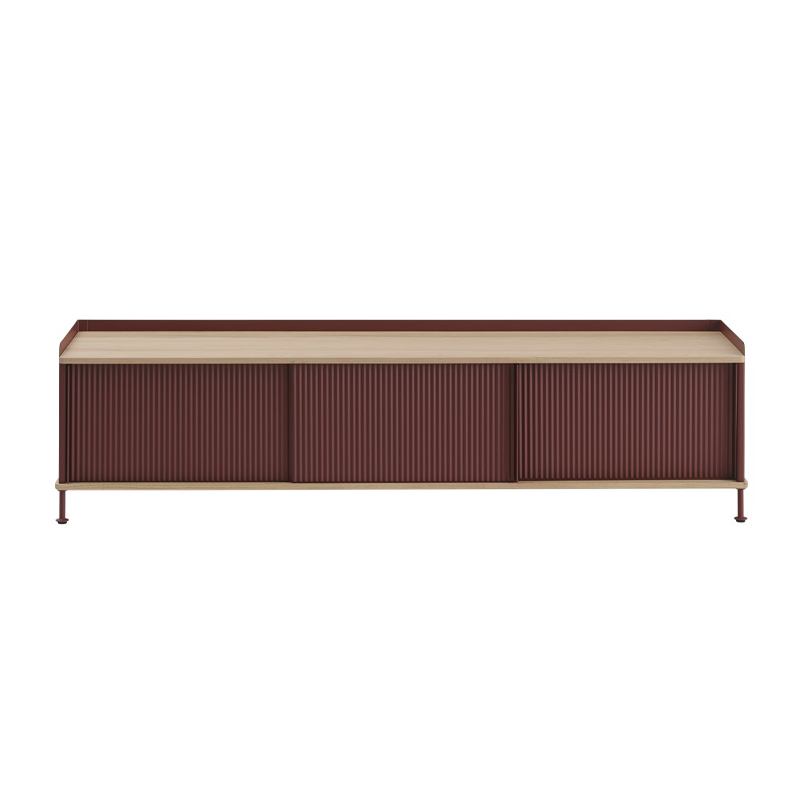 Meuble de rangement ENFOLD Buffet L 186 Chêne/ rouge foncé MUUTO