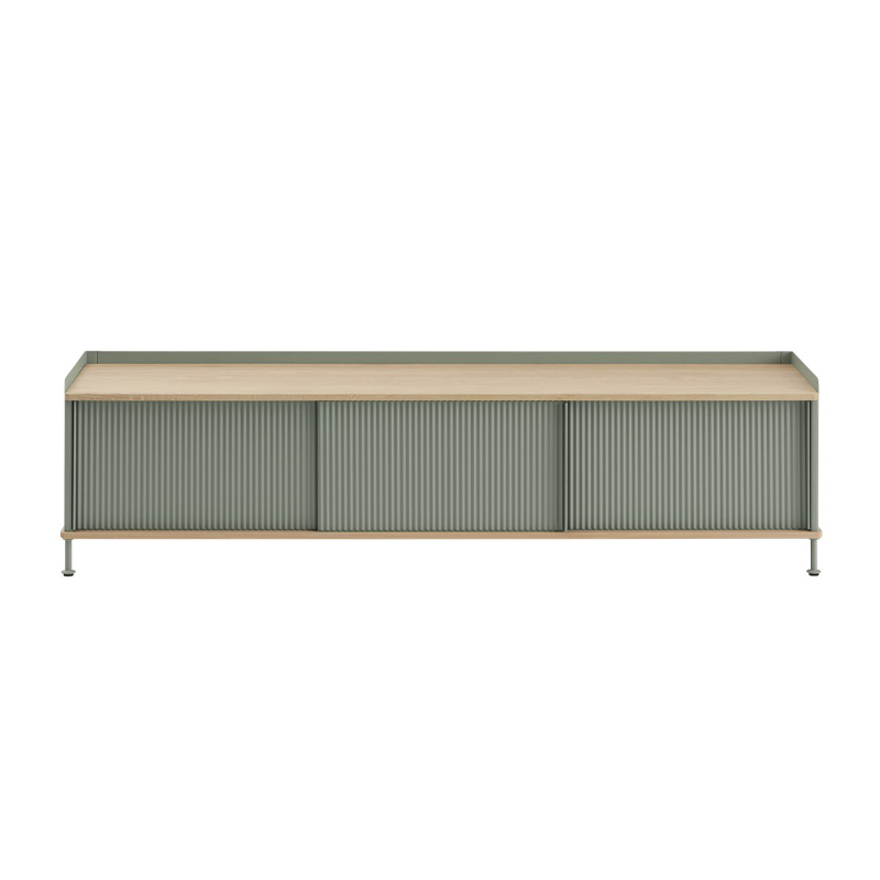 Meuble de rangement ENFOLD Buffet L 186 Chêne/ vert cendré MUUTO