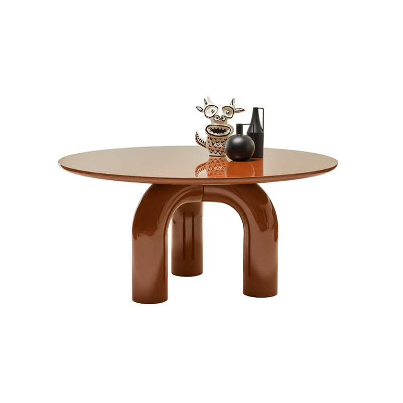 Table ELEPHANTE Ronde Brun cuivré laqué brillant MOGG