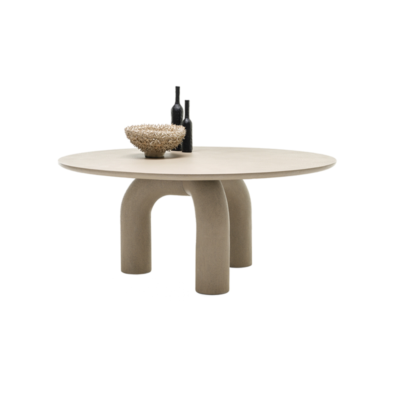 Table ELEPHANTE Ronde Gris texturé MOGG
