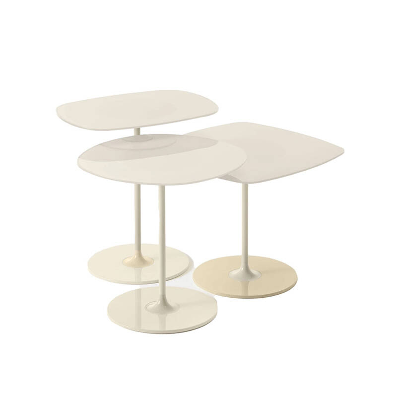 Table d'appoint guéridon THIERRY Set de 3 Blanc KARTELL