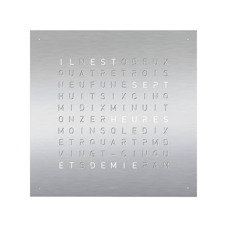 Horloge Horloge QLOCKTWO EARTH 45 Stainless steel QLOCKTWO
