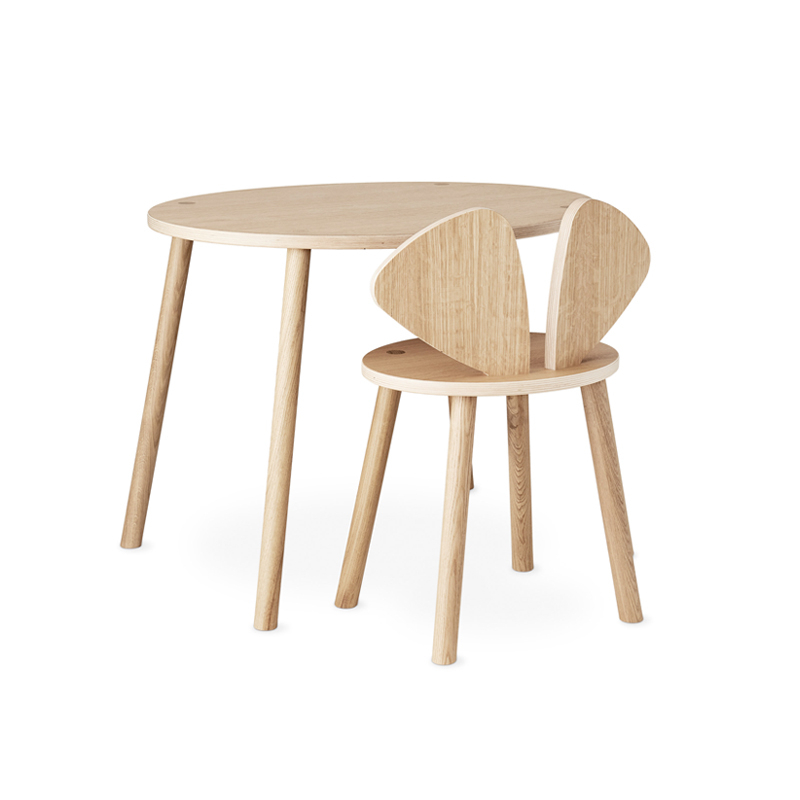 Table enfant Chaise et table enfant MOUSE SCHOOL SET 6 à 10 ans Chêne NOFRED