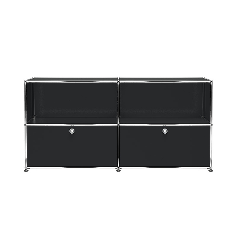 Meuble de rangement USM HALLER C2 Noir graphite USM HALLER