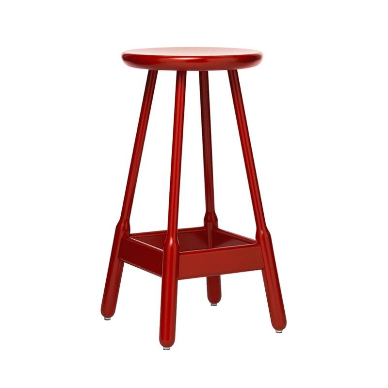 Tabouret haut ALBERT BAR STOOL Rouge MASSPRODUCTIONS