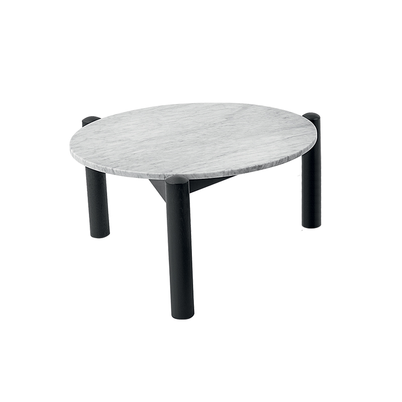 Table basse TABLE A PLATEAU INTERCHANGEABLE Ø 75 Marbre blanc de Carrare CASSINA