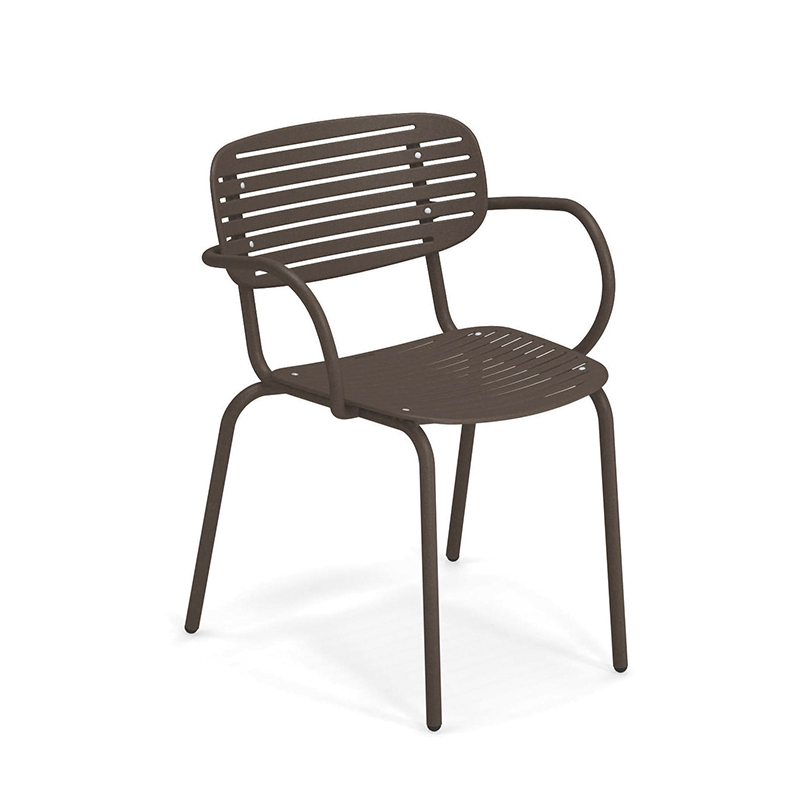 Chaise extérieur MOM avec accoudoirs Marron d'Inde EMU