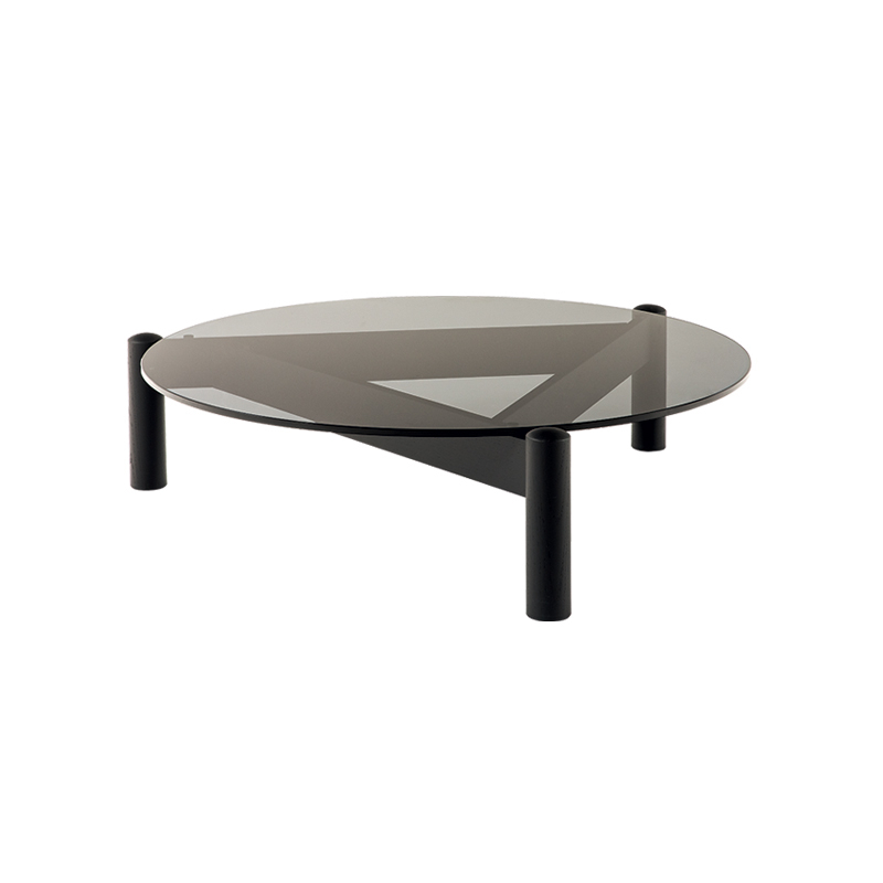 Table basse TABLE A PLATEAU INTERCHANGEABLE Ø 102 Verre fumé CASSINA