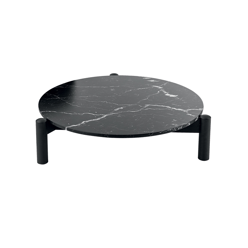 Table basse TABLE A PLATEAU INTERCHANGEABLE Ø 102 Marbre Marquina noir CASSINA