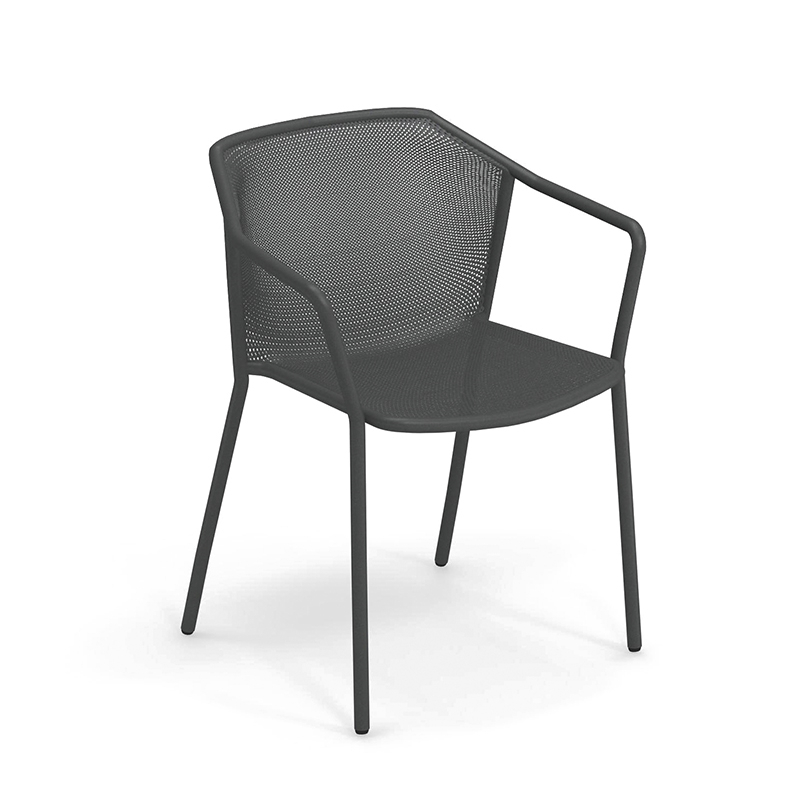 Chaise extérieur DARWIN avec accoudoirs Fer ancien EMU