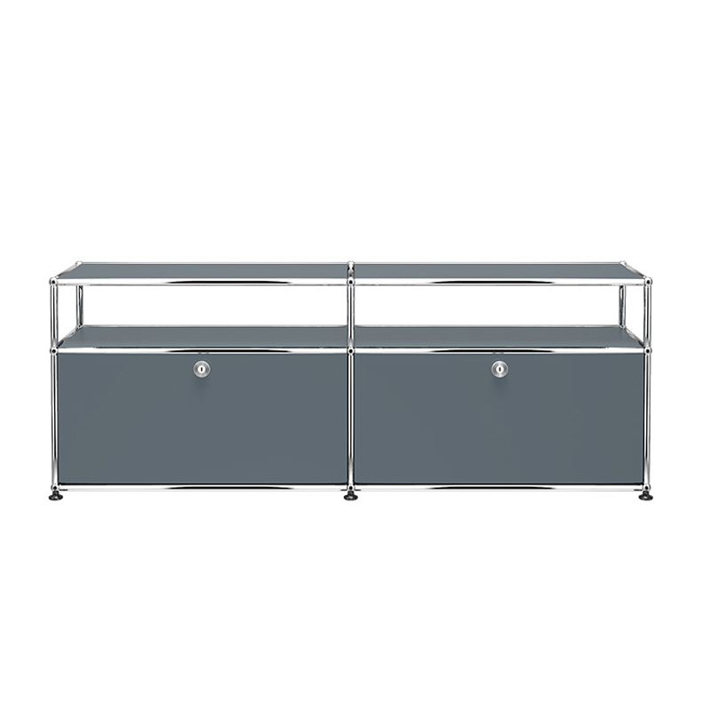 Meuble de rangement USM HALLER O2 Gris moyen USM HALLER