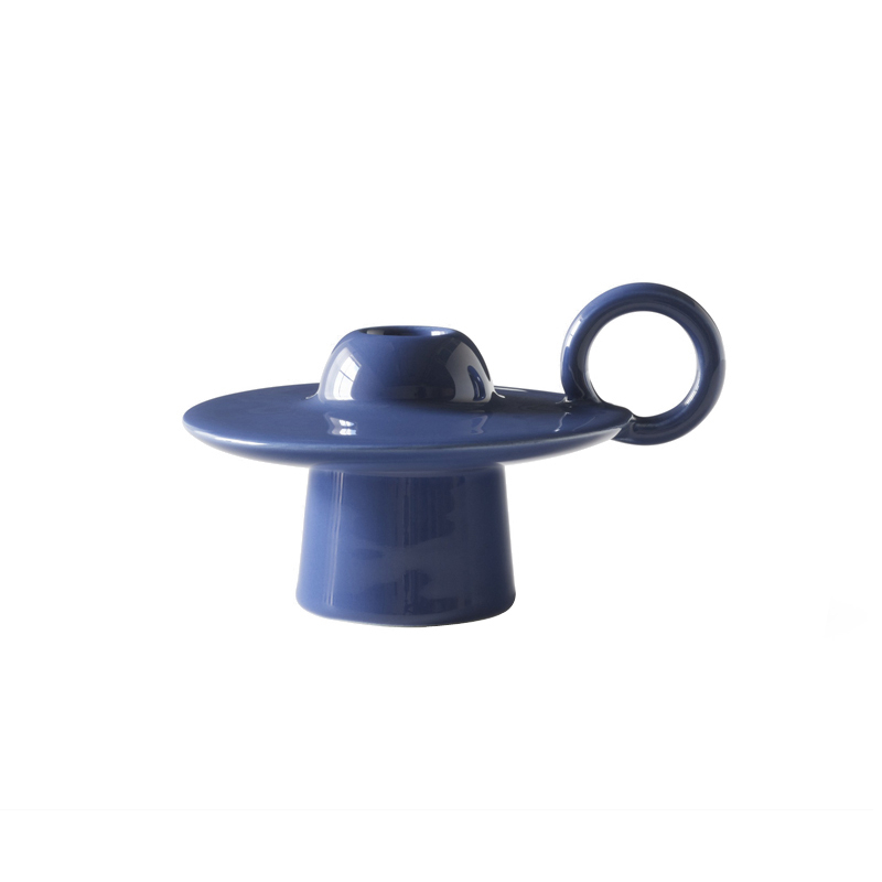 Photophore, bougeoir et bougie Bougeoir MOMENTO JH39 Bleu AND TRADITION