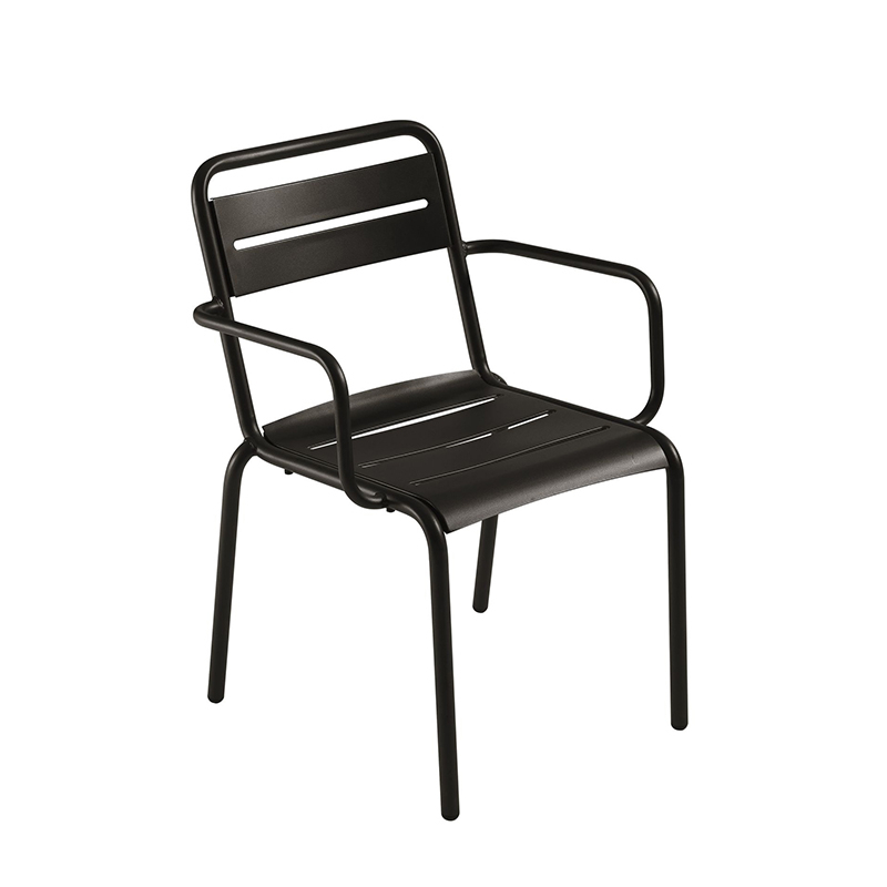 Chaise extérieur STAR avec accoudoirs Noir EMU