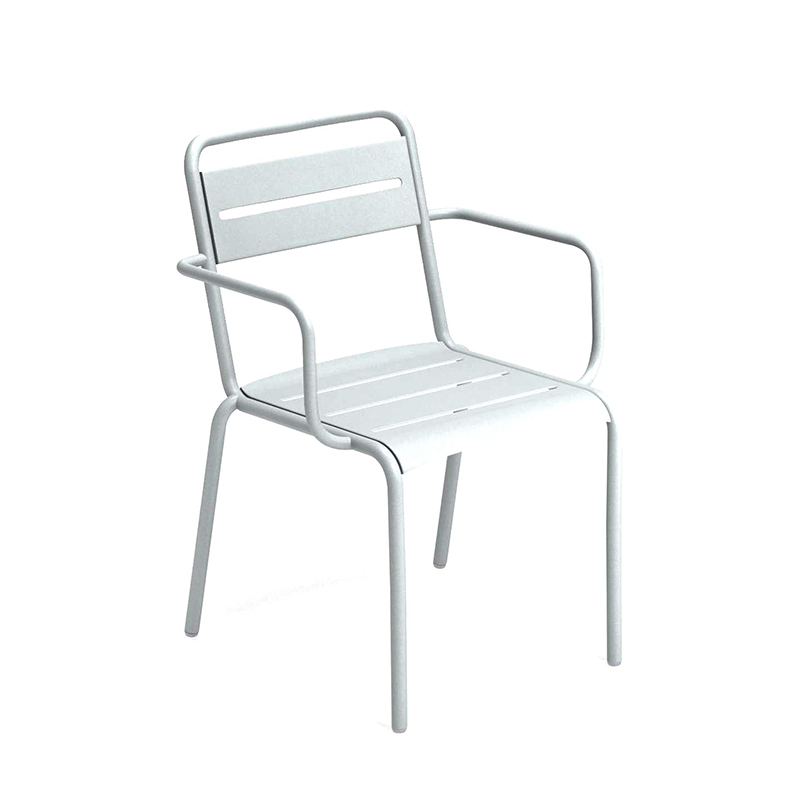 Chaise extérieur STAR avec accoudoirs Blanc mat EMU
