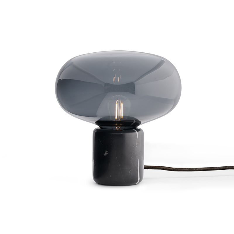 Lampe à poser KARL-JOHAN Marbre noir / Verre fumé NEW WORKS