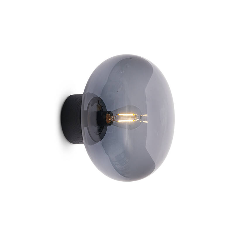 Applique KARL-JOHAN Chêne teinté noir / Verre fumé NEW WORKS