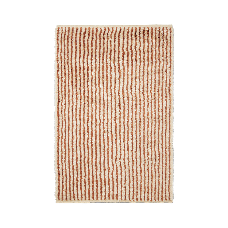 Tapis KAMI KNOTTED 120x180 Blanc cassé / Rouge marron FERM LIVING