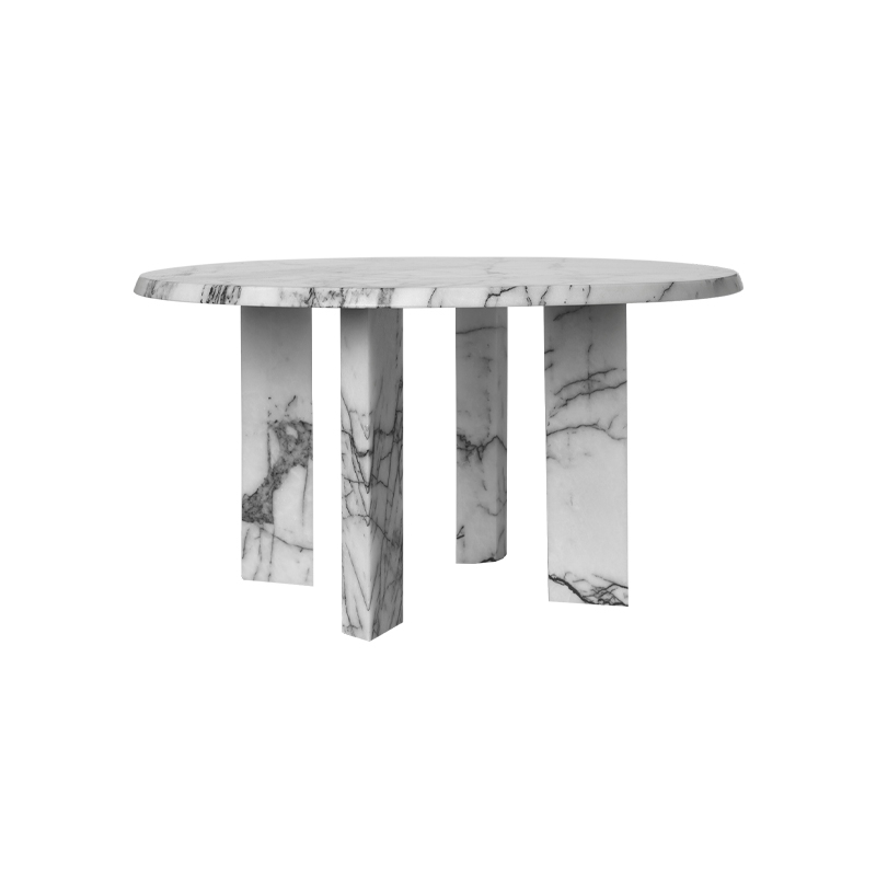Table basse TAULA H 35 Marbre blanc et charbon FERM LIVING