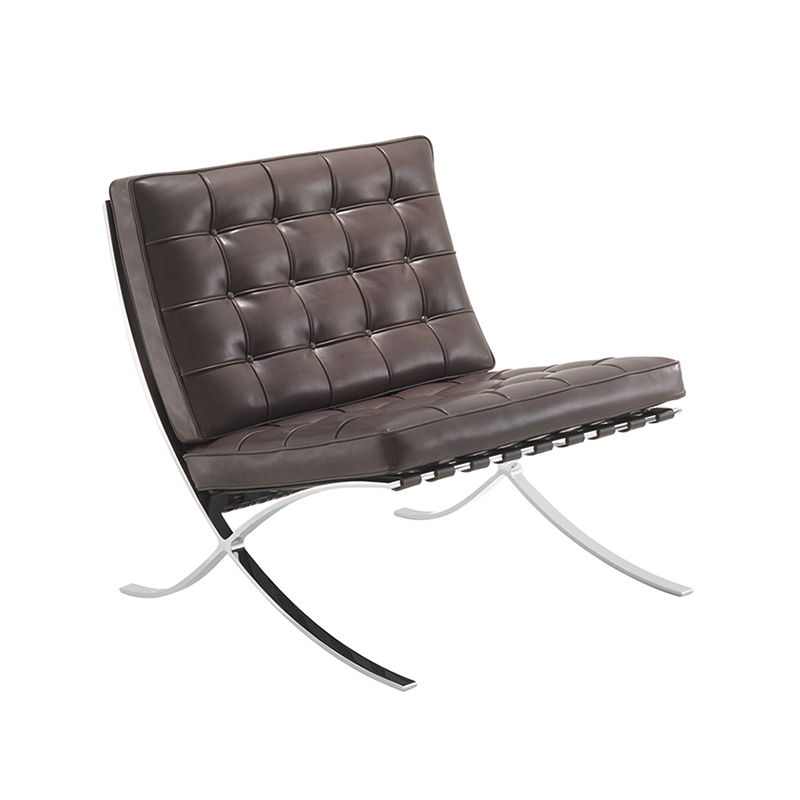 Fauteuil BARCELONA Venezia Cuir Venezia marron foncé KNOLL