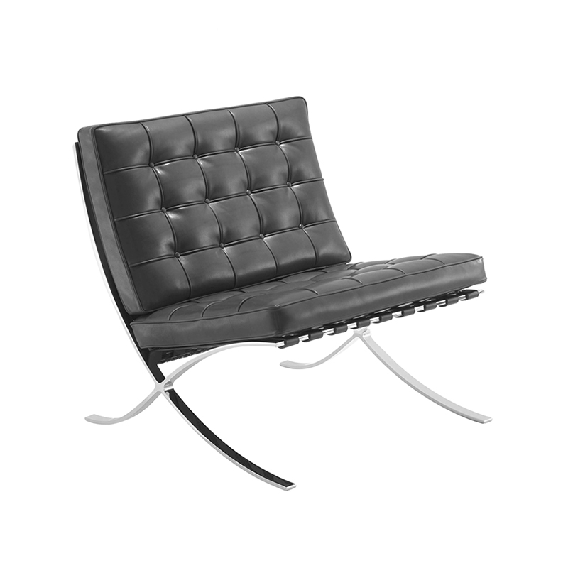 Fauteuil BARCELONA Venezia Cuir Venezia noir KNOLL