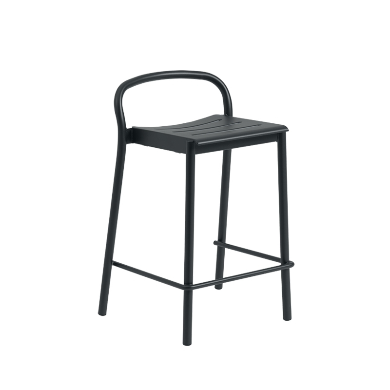 Tabouret haut LINEAR STEEL Noir MUUTO