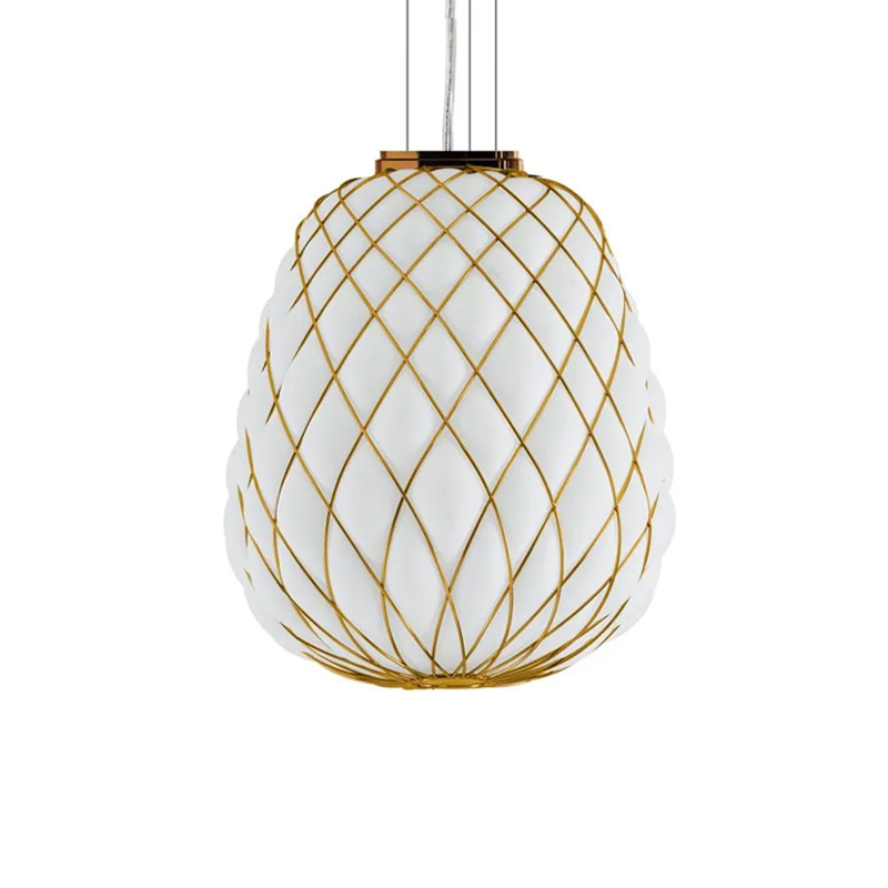 Suspension PINECONE Large Or/ blanc FONTANA ARTE
