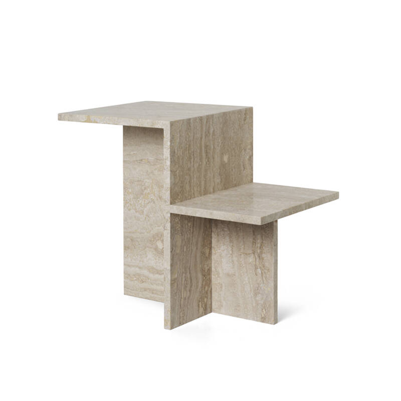 Table d'appoint guéridon DISTINCT Travertin Travertin FERM LIVING