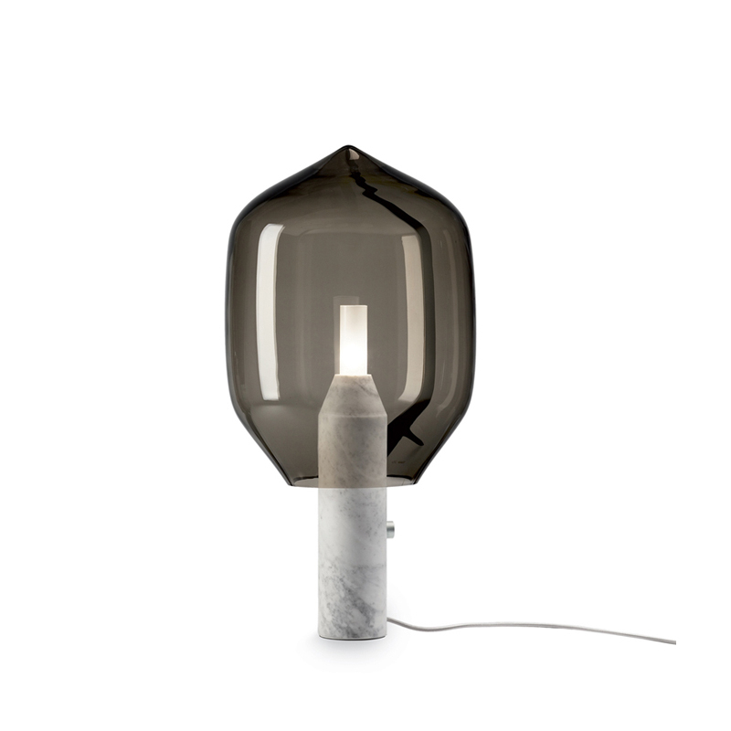 Lampe à poser LIGHTHOUSE Verre gris / Marbre blanc de Carrare  ESTABLISHED & SONS