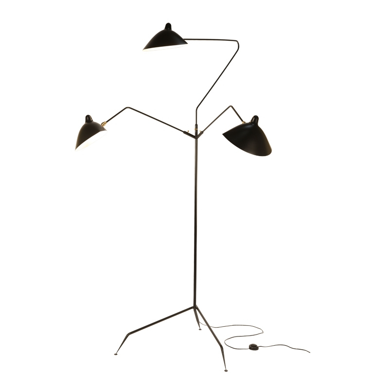 Lampadaire 3 BRAS Noir SERGE MOUILLE