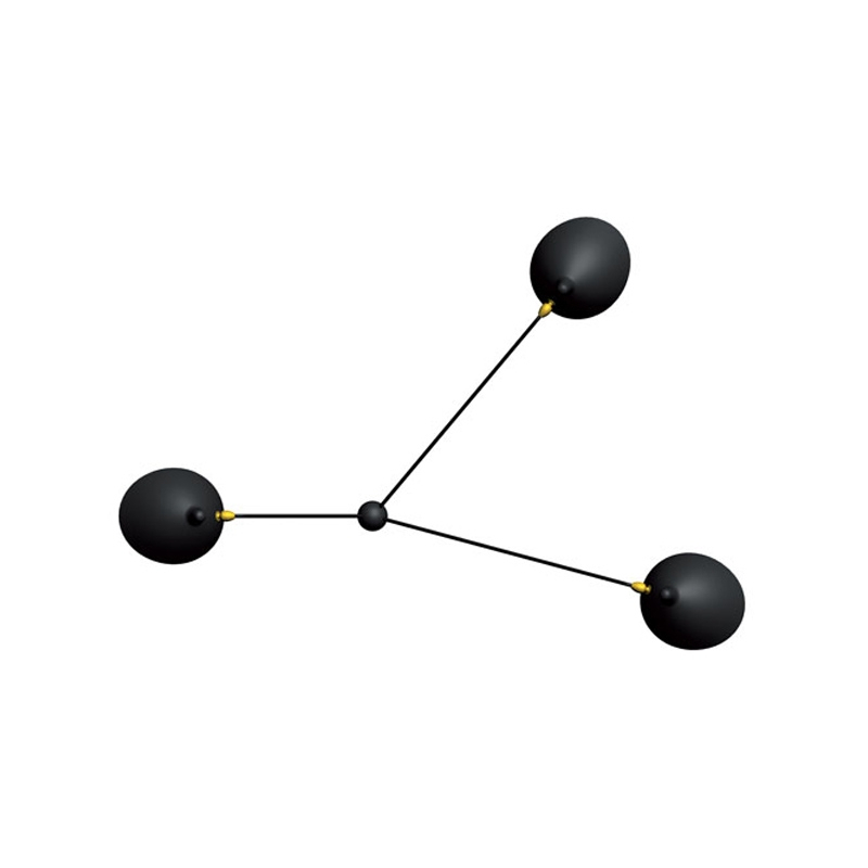 Suspension Plafonnier ARAIGNEE 3 bras Noir SERGE MOUILLE