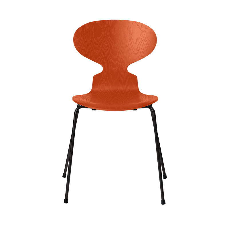 Chaise FOURMI 4 PIEDS Frêne teinté Orange paradise FRITZ HANSEN