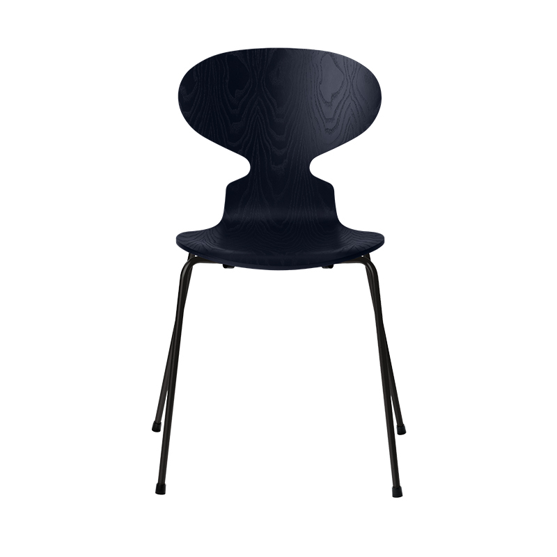 Chaise FOURMI 4 PIEDS Frêne teinté Bleu nuit FRITZ HANSEN