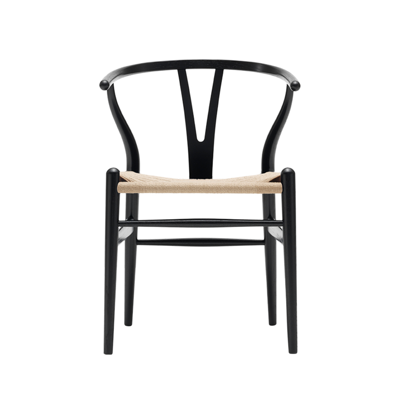 Chaise WISHBONE ARMCHAIR CH24 Chêne teinté noir/ corde naturelle CARL HANSEN