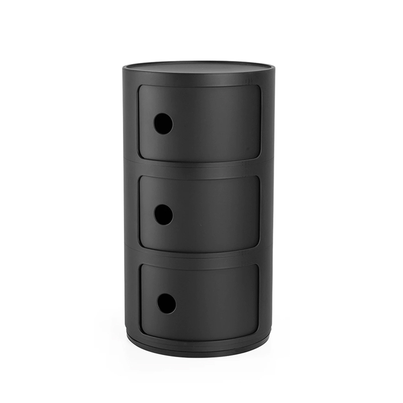 Meuble de rangement COMPONIBILI RECYCLED 3 tiroirs Noir KARTELL