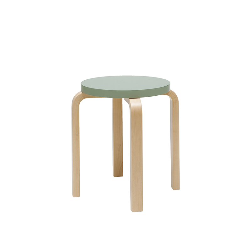 Tabouret E60 assise laquée Vert ARTEK