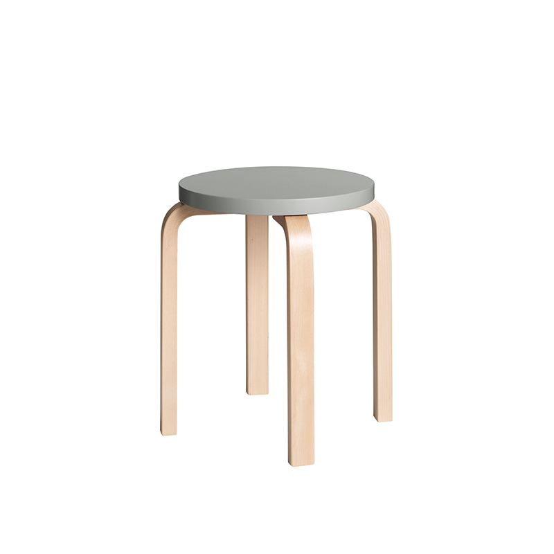 Tabouret E60 assise laquée Gris ARTEK