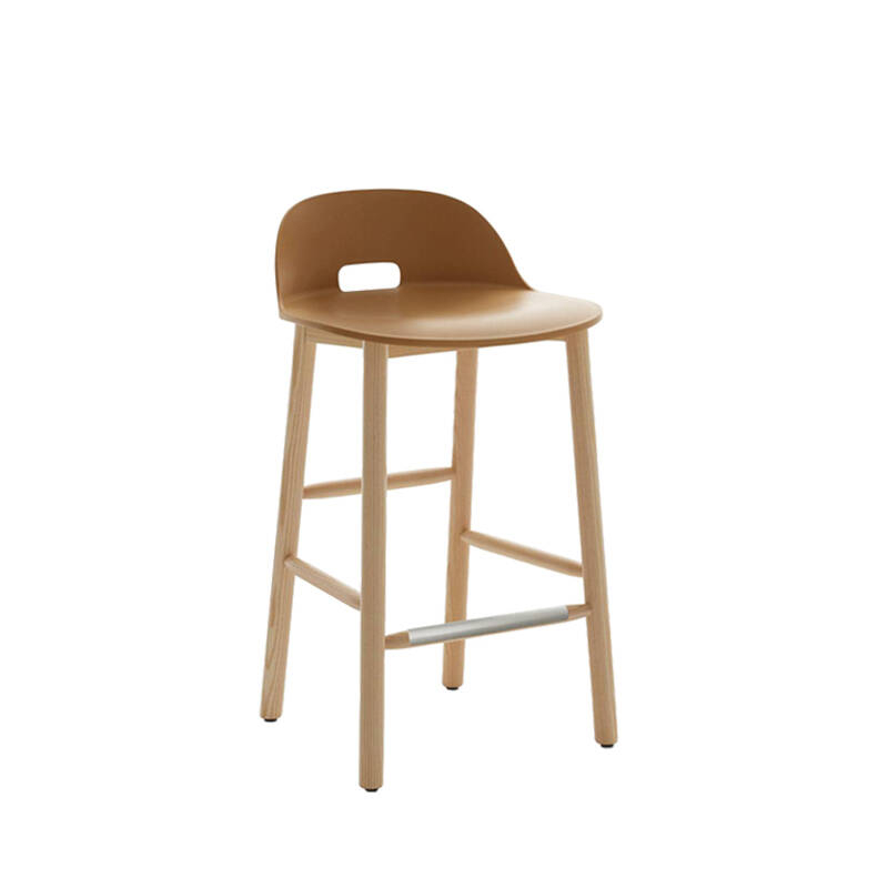Tabouret haut ALFI STOOL dossier bas Sable EMECO