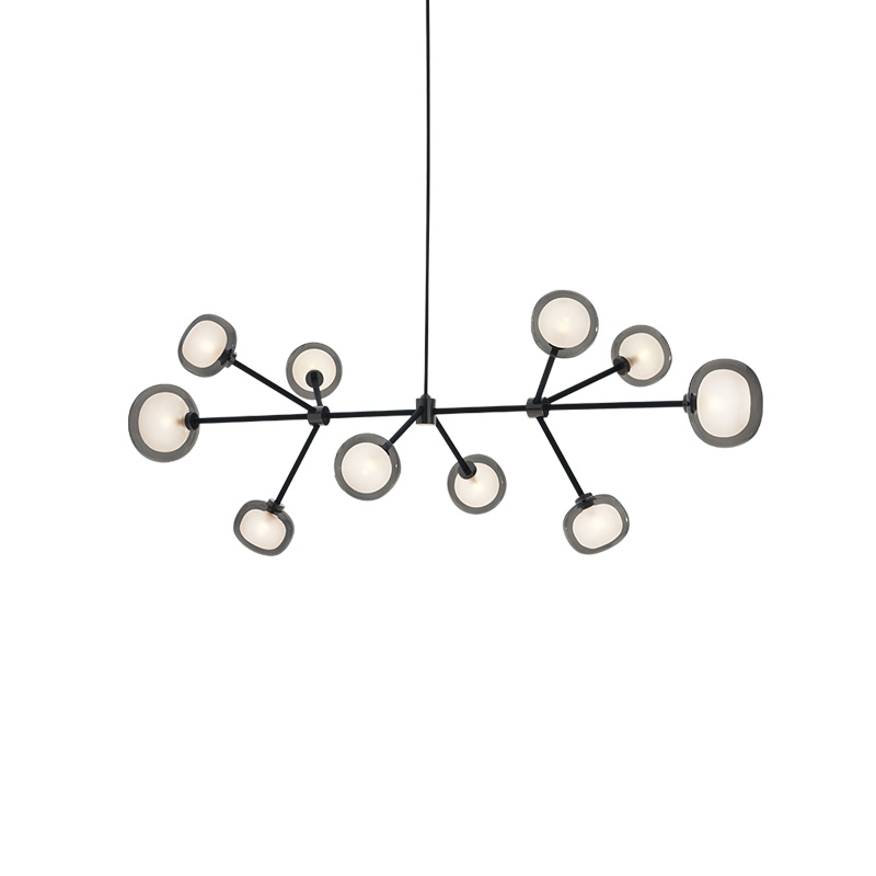 Suspension NABILA 552.10 Chrome noir / verre fumé TOOY