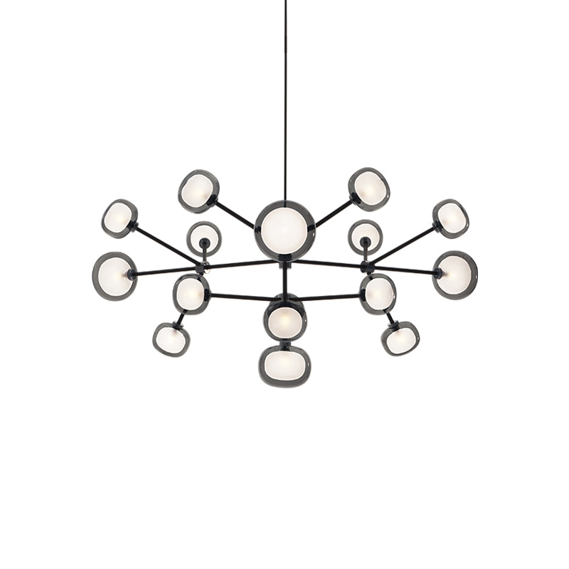 Suspension NABILA 552.16 Chrome noir / verre fumé TOOY