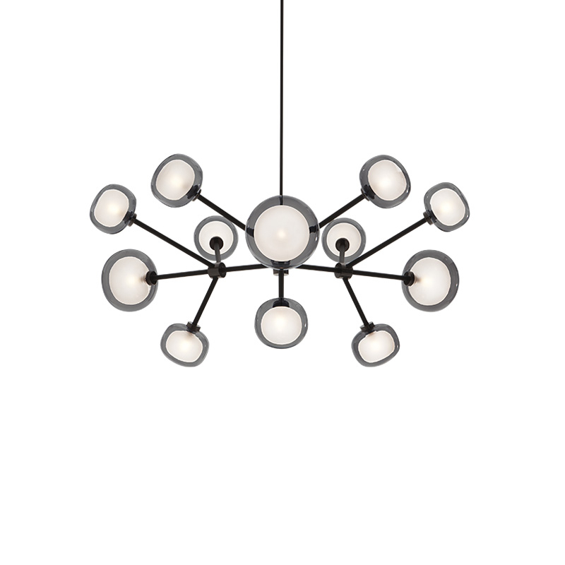 Suspension NABILA 552.12 Chrome noir / verre fumé TOOY