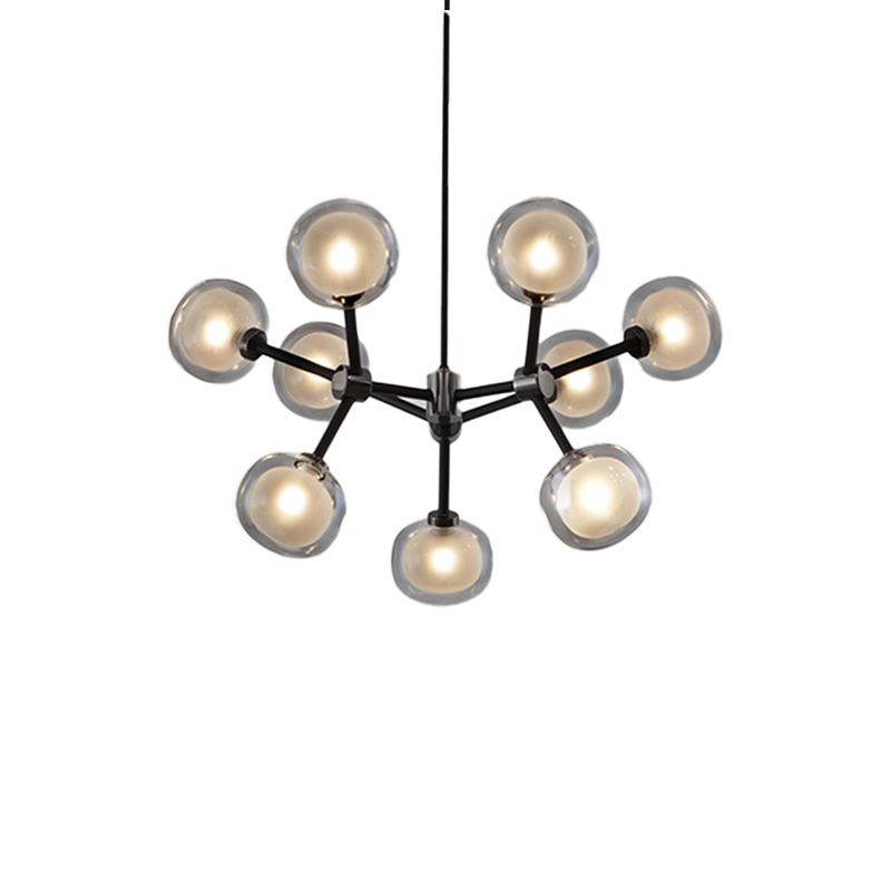 Suspension NABILA 552.19 Chrome noir / verre fumé TOOY