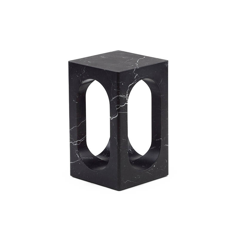 Table d'appoint guéridon CARLO Marbre Marquina noir DE LA ESPADA