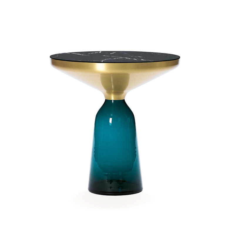 Table d'appoint guéridon BELL SIDE Marbre Bleu Montana CLASSICON